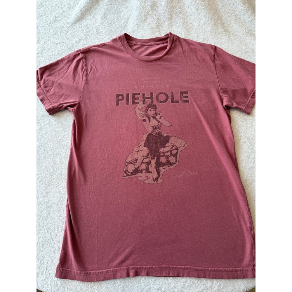Piehole Whiskey Graphic T-Shirt Mens Medium Red Pin Up Girl Sweet Cheri USA Made